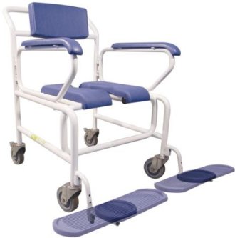Bariatric Wheeled Shower Commode - Extra Wide Commode Chair For Disabled Use UK