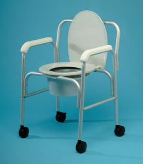 Economy Mobile Commode Chair - Wheeled Commode Chair For Disabled Use UK
