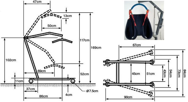 Vermedic Premier XXL-300 Mobility Hoist Sizes - Portable Mobility Hoists for the Disabled UK