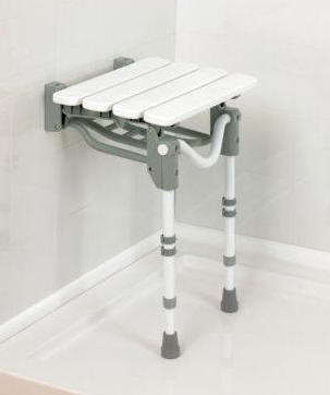 Tooting Slatted Wall Mounted Shower Seat  - Shower Seats For The Disabled & Elderly UK